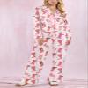 Yiulangde Galentines Pajama Cowboy Boots Heart Pjs Sets Satin Bow Knot Tie Pajamas for Women Galentine's Day Silk Pajamas Lounge Pj Set view 2