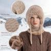 3 in 1 Beanie Hat with Scarf and Mask, 3 in 1 Beanie Hat for Women, Knitted Ski Scarf and Mask Set, Balaclava Hats (US, Alpha, One Size, Black) view 4