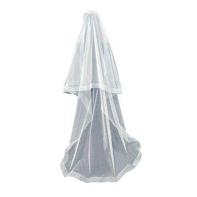 WEISUYUUS Bridal Veil with Floor Length 2 Layer Wedding Bride Veil Accessory for Bride Photography and Cathedral Wedding Ceremony