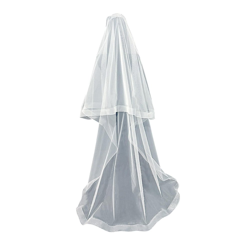 WEISUYUUS Bridal Veil with Floor Length 2 Layer Wedding Bride Veil Accessory for Bride Photography and Cathedral Wedding Ceremony