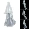WEISUYUUS Bridal Veil with Floor Length 2 Layer Wedding Bride Veil Accessory for Bride Photography and Cathedral Wedding Ceremony view 2