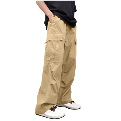 Baggy Cargo Pants Men Open Bottom Wide Leg Cargo Sweatpants Fashion Y2k Parachute Streetwear Trousers with Multi-Pocket