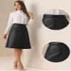 Allegra K Faux Leather Skirts for Women 2026 High Waisted A-Line Elegant Dressy Casual PU Midi Skirt with Belt X-Small Black view 4
