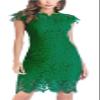 Women's Sleeveless Lace Floral Elegant Cocktail Dress Crew Neck Elegant Knee Length lace Holiday Dress for Party (Green,Medium) view 1