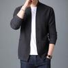 Men's V Neck Rib Knit Open Sweater Lightweight Button Down Knitted Cardigan Solid Slim Fit Knitwear Outerwear (Grey,Large) view 2
