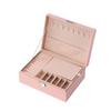 YWZDQ Women's jewelry bo Leather Jewelry Storage Box Earrings Storage Box Jewelry Dust-proof Flip-top Jewelry Box Dresser Storage Box Travel box(Pink) view 1