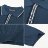 PJ PAUL JONES Polo Shirts for Men Knitted Textured Polo Shirts Collared Knit Polo T-Shirts for Men Night Out Blue M view 4