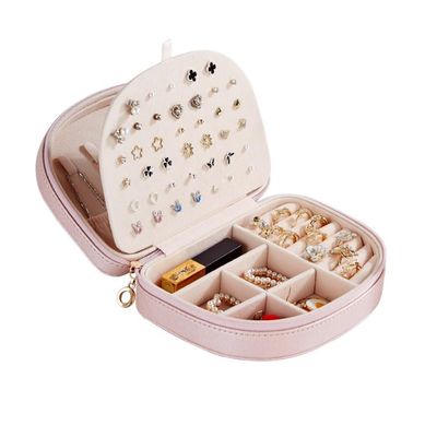 YWZDQ Women's jewelry bo Simple Jewelry Box European Creative Semicircle Large Capacity Earrings Ring Lipstick Necklace Hand Jewelry Storage Box Travel box