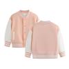 AIMAOMI Girls Varsity Jacket Kids Baseball Jacket Bomber Button Down Coat Casual Outerwear Letterman Jacket Kids Motorcycle Jacket (Pink, 3-4 Years) view 2