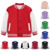 AIMAOMI Little Kid Baseball Jacket Warm Cotton Outerwear Toddler Boy Girl Coats Letterman Bomber Outwear Coat Boys Letterman Jacket (Purple, 10-11 Years) view 1