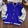 AIMAOMI Kids Baseball Leather Jackets Boys and Girls Varsity PU Letterman Coat Button Cardigan Bomber Youth Varsity Jacket Boys (Blue, 8-9 Years) view 3