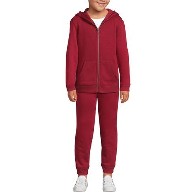 Lands' End Uniform Coed Kids Jogger Sweatpants Garnet Kids X-Large