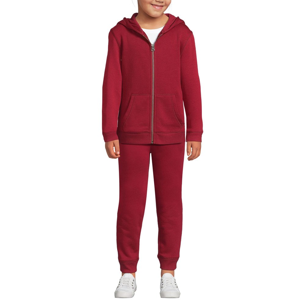 Lands' End Uniform Coed Kids Jogger Sweatpants Garnet Kids X-Large