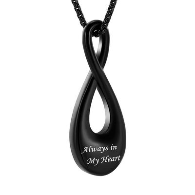 AIWENXI Infinity Cremation Jewelry Urns Necklaces for Ashes for Men Women Stainless Steel Cremation Memorial Ashes Holder Pendant Keepsakes Jewelry