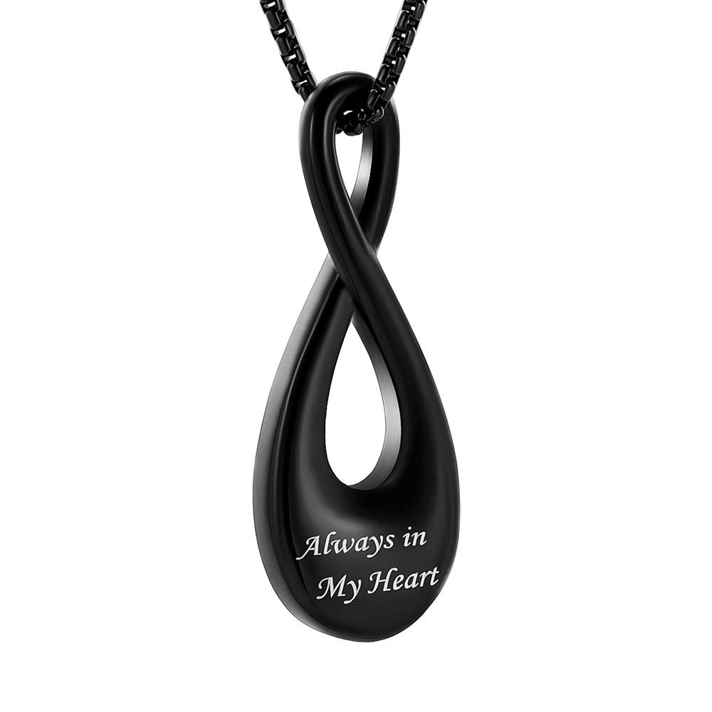 AIWENXI Infinity Cremation Jewelry Urns Necklaces for Ashes for Men Women Stainless Steel Cremation Memorial Ashes Holder Pendant Keepsakes Jewelry