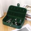 YWZDQ Women's Jewelry bo High-end Retro Pebbled Portable Jewelry Box Large-Capacity Earrings Earrings Ring Jewelry Storage Box Travel Box(Green) view 3
