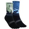 AONIJIE Hiking Toe Socks with Thickened Terry Moisture Wicking Five Finger Running Mid-Calf Socks for Men Women (US, Alpha, Small, Regular, Regular, Antelope+Seagull)