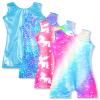 Nymphperi 4 Packs Gymnastics Leotard for Girls Size 5-6Y Sparkle Biketards with Shorts Kids Sleeveless Unitard One-Piece Dancewear view 1