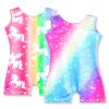 Nymphperi 4 Packs Gymnastics Leotard for Girls Size 5-6Y Sparkle Biketards with Shorts Kids Sleeveless Unitard One-Piece Dancewear view 4