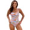ZIIFULLHOU One Piece Swimsuits for Women Printing Tummy Control Slimming Bathing Suit Sexy Swimming Swimwear Multicolored view 1