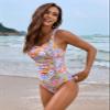 ZIIFULLHOU One Piece Swimsuits for Women Printing Tummy Control Slimming Bathing Suit Sexy Swimming Swimwear Multicolored view 2