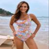 ZIIFULLHOU One Piece Swimsuits for Women Printing Tummy Control Slimming Bathing Suit Sexy Swimming Swimwear Multicolored view 4