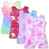 Nymphperi 4 Packs Gymnastics Leotard for Girls Size 1t 2t 3t Sparkle Biketards with Shorts Kids Sleeveless Unitard One-Piece Dancewear view 1