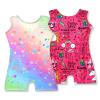 Nymphperi 4 Packs Gymnastics Leotard for Girls Size 1t 2t 3t Sparkle Biketards with Shorts Kids Sleeveless Unitard One-Piece Dancewear view 2