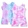Nymphperi 4 Packs Gymnastics Leotard for Girls Size 1t 2t 3t Sparkle Biketards with Shorts Kids Sleeveless Unitard One-Piece Dancewear view 4