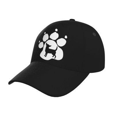 Chihuahua Dog Pet Paw Print Baseball Hats for Men and Women - Classic Adjustable Hats Black