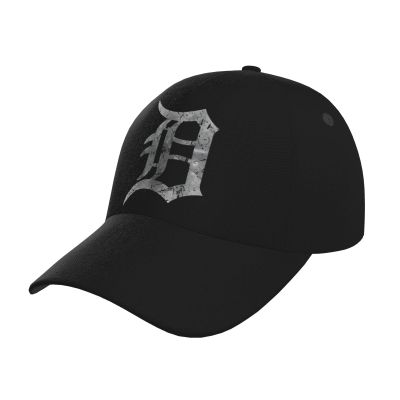 Detroit Baseball Hats for Men and Women - Classic Adjustable Hats Black