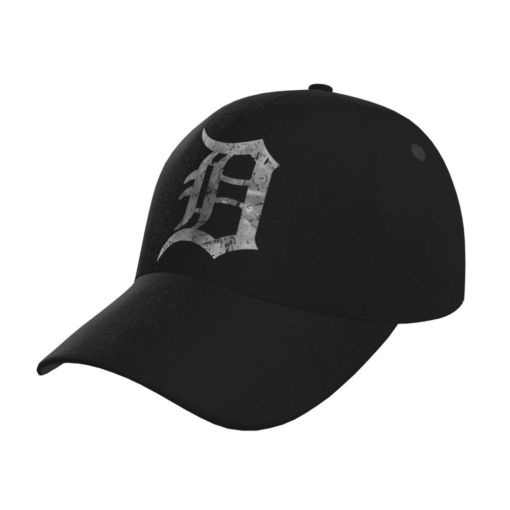 Detroit Baseball Hats for Men and Women - Classic Adjustable Hats Black