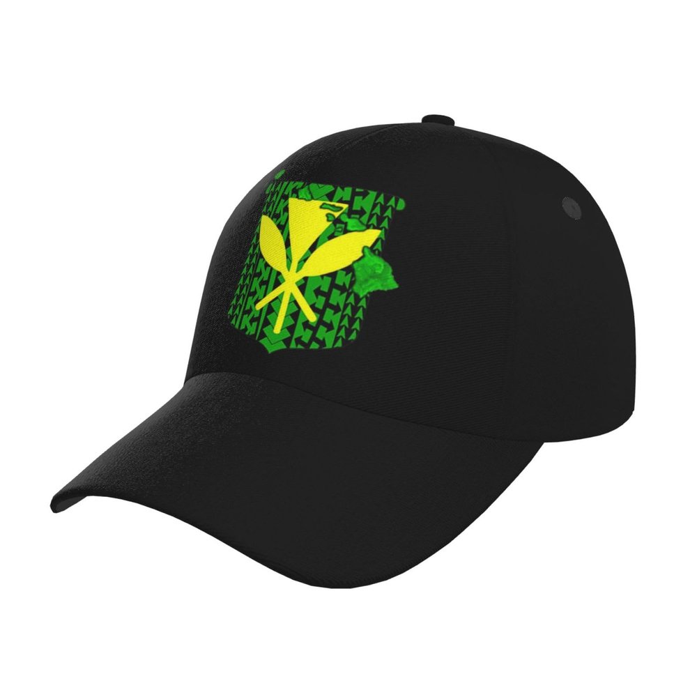 Hawaiian Islands Tribal Kanaka Maoli Baseball Hats for Men and Women - Classic Adjustable Hats Black