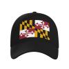 Flag of Maryland Baseball Hats for Men and Women - Classic Adjustable Hats Black view 2