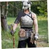 DEARMAMY Roman Costume Shoulder Pad Breastplate Shoulder Guard for Cosplay Medieval Guard for Parties Lightweight and Realistic Design for Men and Teens Black view 3