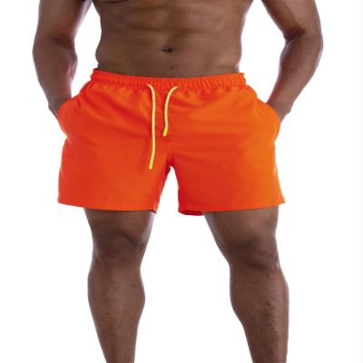 AITLGINVEN Men's Swim Trunks Swimwear Sports Shorts with Pockets (US, Alpha, Large, Regular, Regular, Orange)