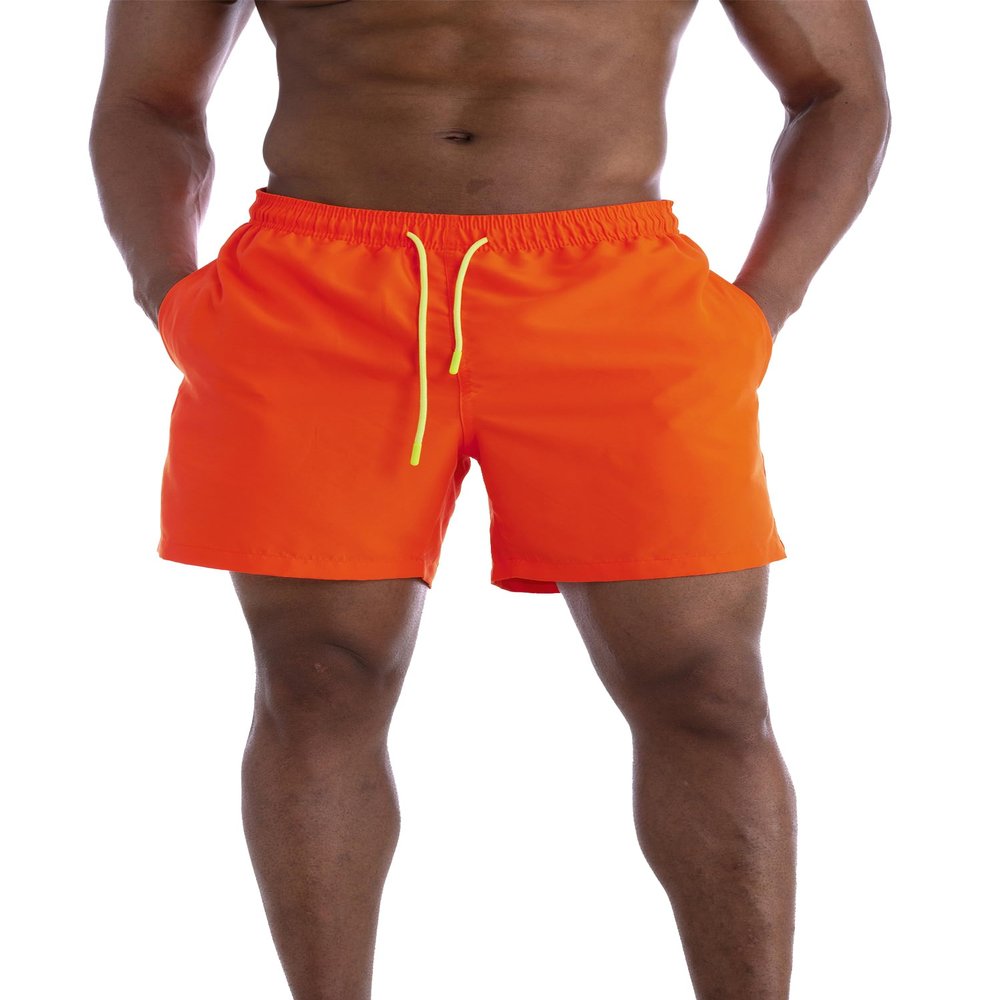 AITLGINVEN Men's Swim Trunks Swimwear Sports Shorts with Pockets (US, Alpha, Large, Regular, Regular, Orange)