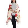 Christmas Cartoon Santa Claus Womens Winter Warm Cashmere Scarf, Soft Wrap Scarves Pashmina Feel Shawl With Tassel view 2