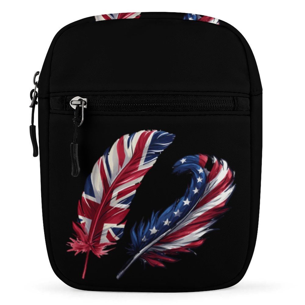 American And British Flags Sling Backpack Crossbody Waist Pack Chest Bag Fanny Pack Chest Daypack for Travel Sports Hiking