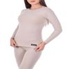 Amarina Beige Women's Long Sleeve Wool Thermal Blouse Urban Large S-4XL Size (US, Alpha, 3X-Large, Regular, Short, Plus Size, Beige)