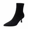 CPMBFDC Women's Kitten Heel Boots Fashion Pointed Toe Side Zipper Ankle Boots Office Business Formal Ankle Boots (Black-A,7) view 1