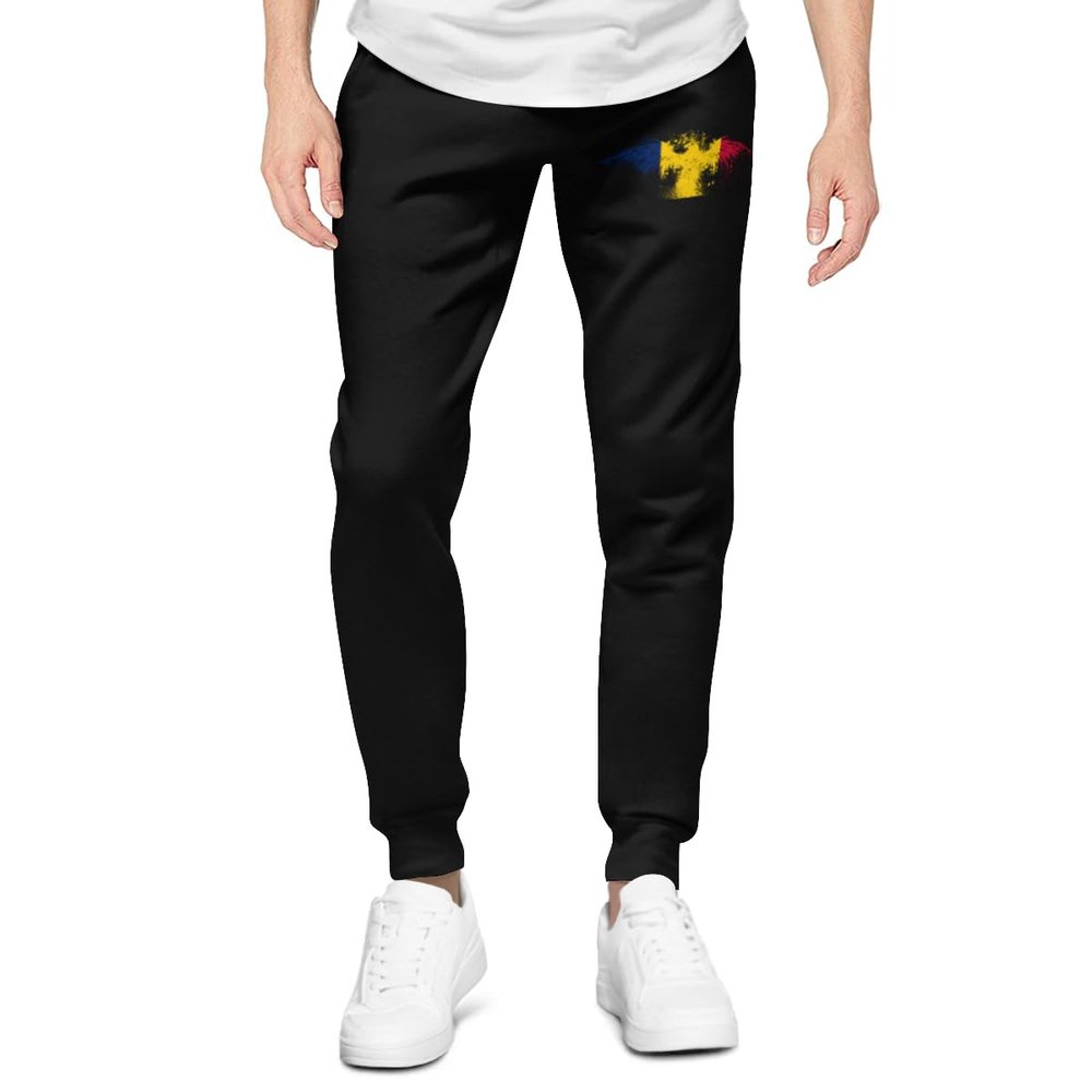 Chad Chadian Flag Theme Men's Pants Sweatpant,Athletic with Pockets Long Casual Pants Printed Sweat Pants Men L