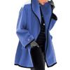 JEShifangjiusu Womens Wool Blend Pea Coat Fashion Winter Dressy Overcoat Single Breasted Trench Jackets with Hood (blue B2,4X-Large) view 1
