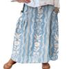 chouyatou Women's Vertical Striped High Waist Maxi Skirt Vintage Floral Cotton Long Skirt with Pockets (XX-Large, Flower) view 1