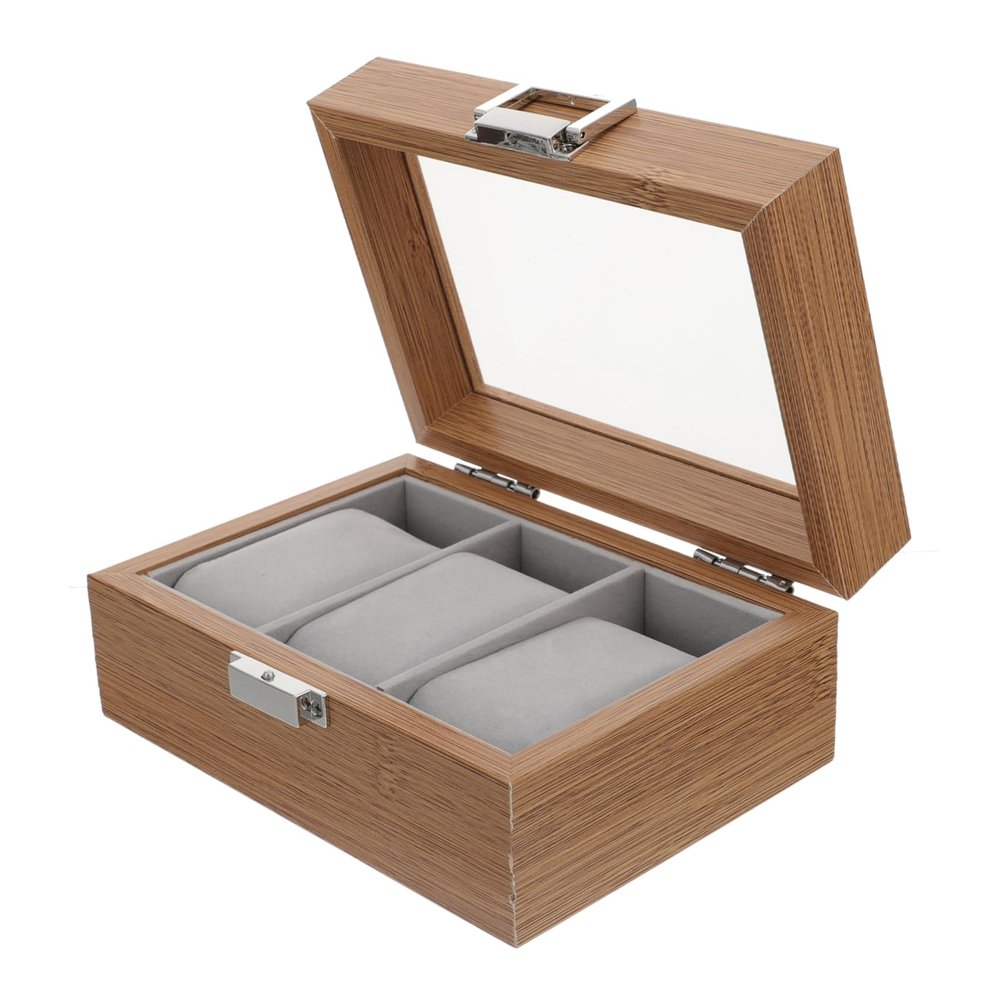 DEARMAMY 1pc Watch Storage Case Compact Organizer Box for Travel Jewelry and Sundries Slot Design Lock for Secure Display and