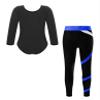 Huimingda Kids Girls 2 Piece Dance Sports Outfits Gymnastics Leotard with Leggings Set Figure Skating Unitards Royal Blue 12 Years view 2