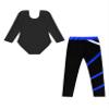 Huimingda Kids Girls 2 Piece Dance Sports Outfits Gymnastics Leotard with Leggings Set Figure Skating Unitards Royal Blue 12 Years view 4