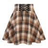 IDEALSANXUN Plaid Skirts for Women 2025 Fall Winter Cute Y2k High Waisted A Line Gothic Short Pleated Mini Skirt, Plaid Light Brown, XL view 1