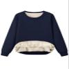 Flygo Unisex Boys Girls Fleece Lined Crewneck Sweatshirt Kids Warm Sherpa Pullover Sweater Sweatshirts Fall Winter Clothes(Navy-XS) view 1
