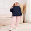 Flygo Unisex Boys Girls Fleece Lined Crewneck Sweatshirt Kids Warm Sherpa Pullover Sweater Sweatshirts Fall Winter Clothes(Navy-XS) view 4